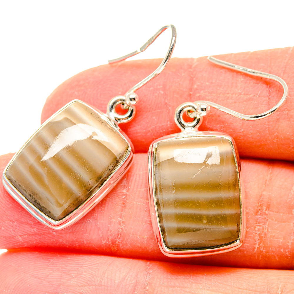 Striped Flint Earrings handcrafted by Anasilvercos - EARR423659