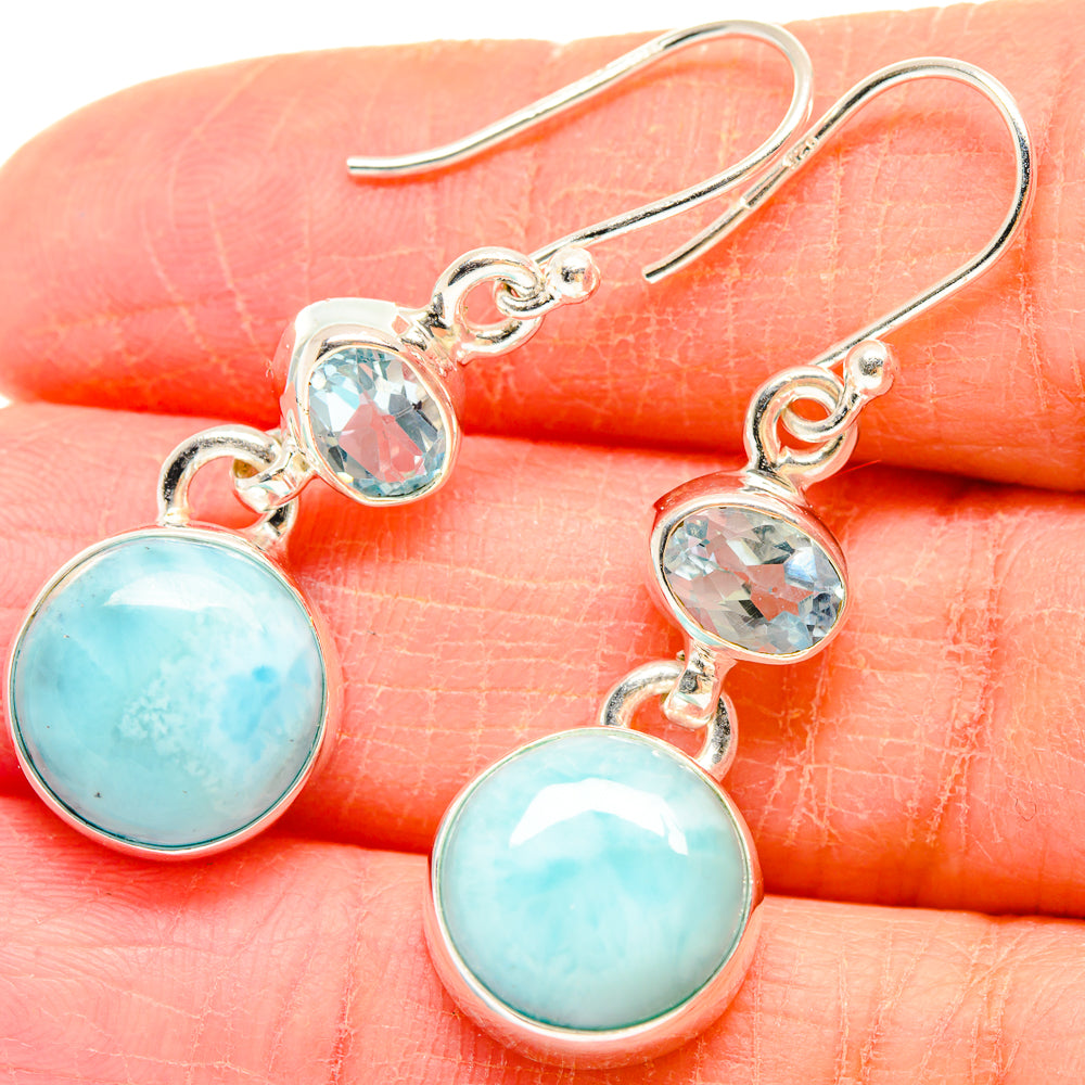 Larimar Earrings handcrafted by Anasilvercos - EARR423665