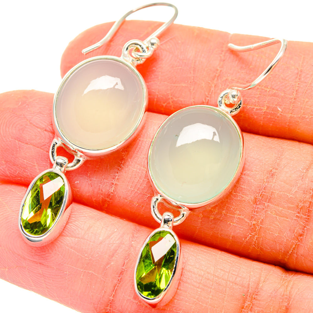 Aqua Chalcedony Earrings handcrafted by Anasilvercos - EARR423668