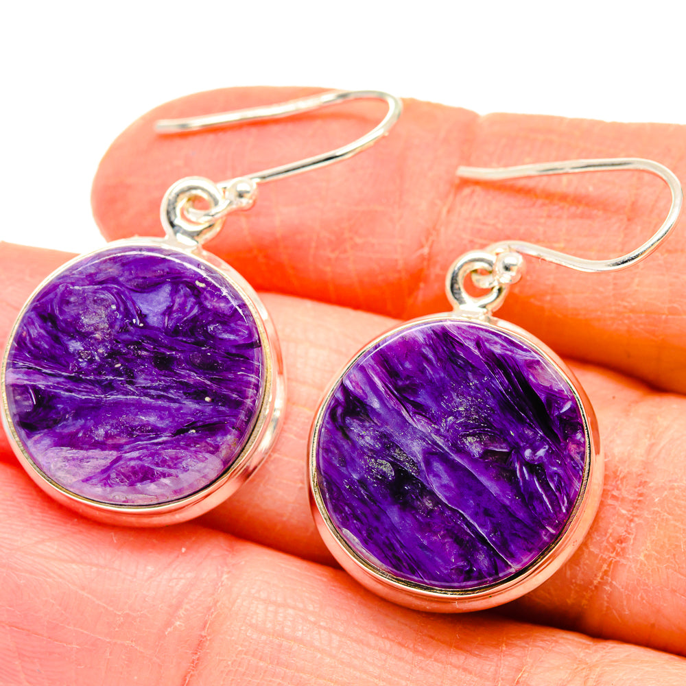 Charoite Earrings handcrafted by Anasilvercos - EARR423673