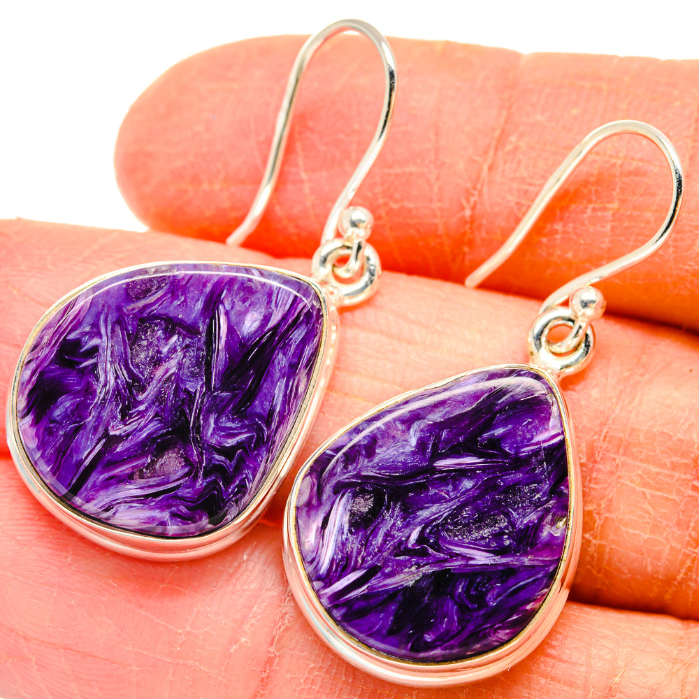 Charoite Earrings handcrafted by Anasilvercos - EARR423675