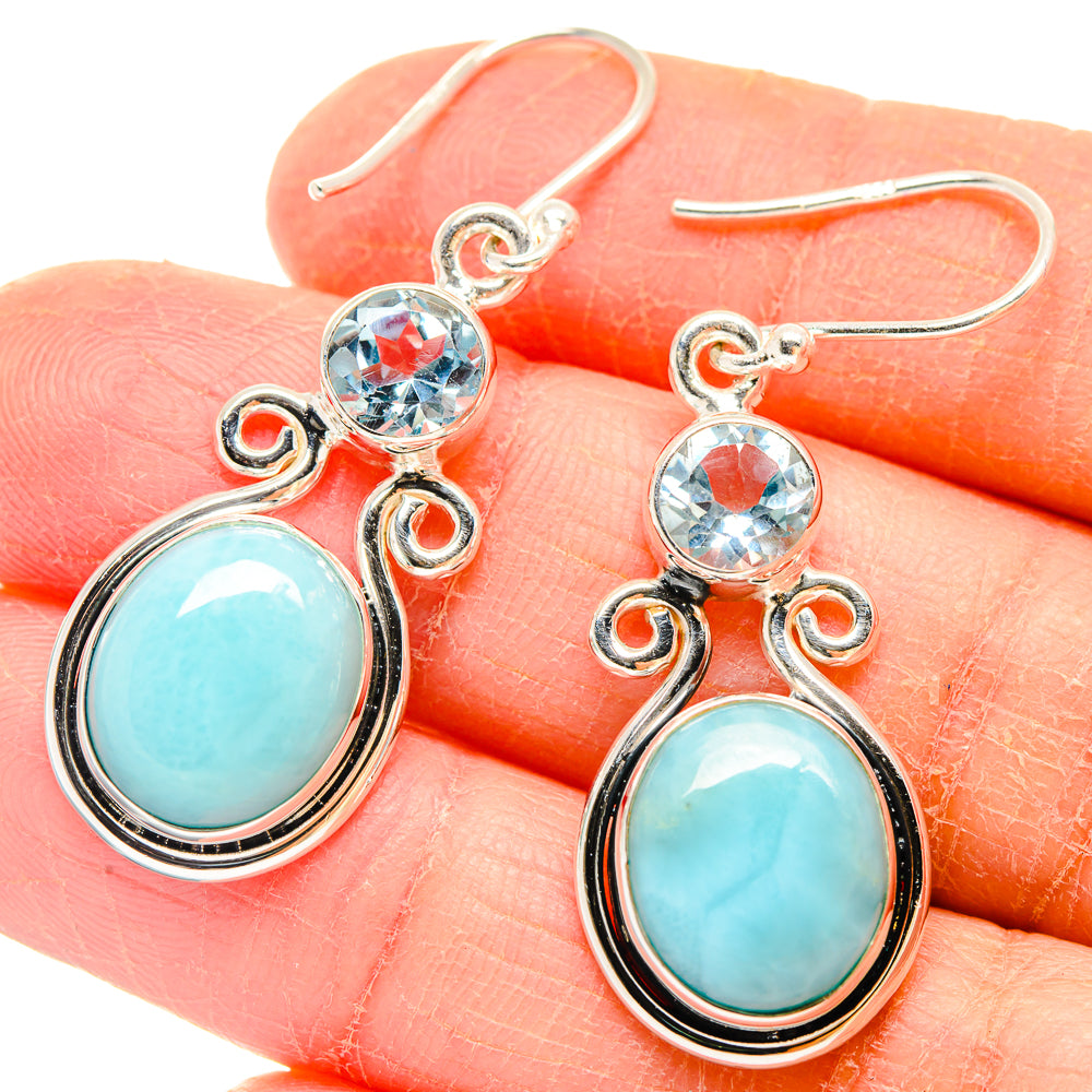 Larimar Earrings handcrafted by Anasilvercos - EARR423679