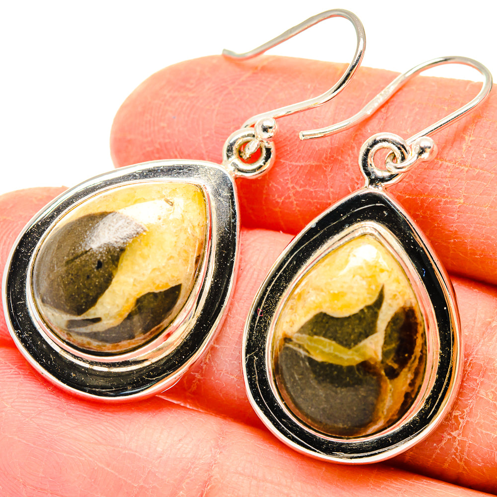 Septarian Nodule Earrings handcrafted by Anasilvercos - EARR423686