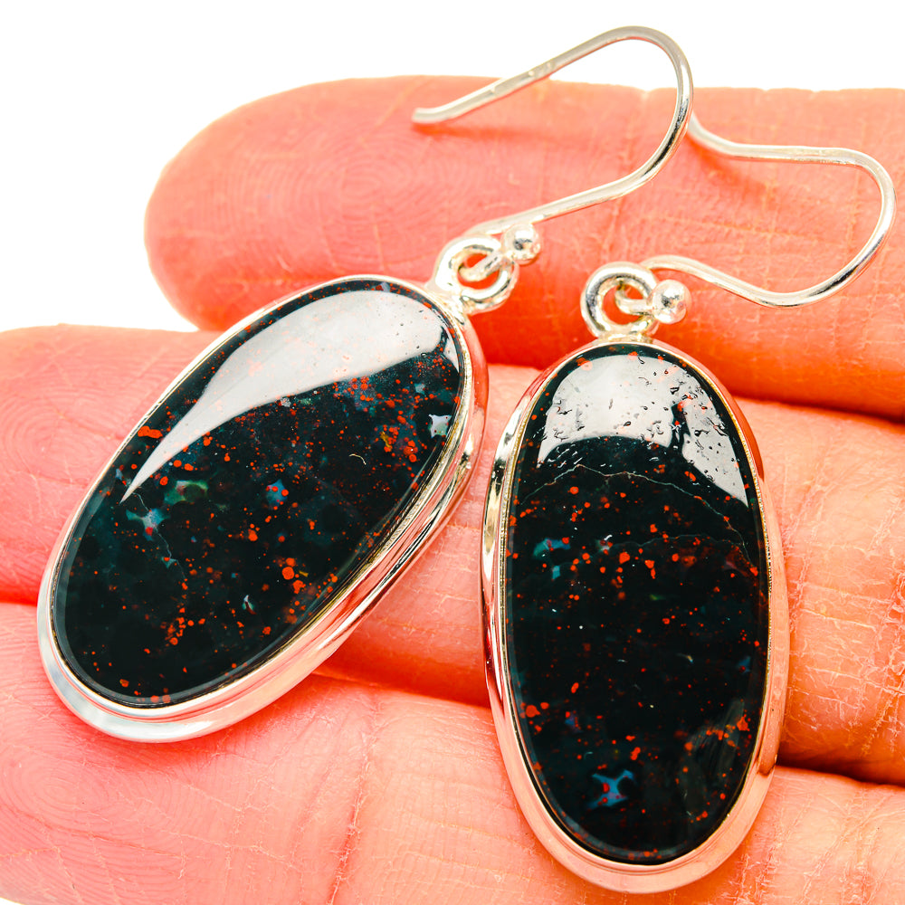 Bloodstone Earrings handcrafted by Anasilvercos - EARR423690