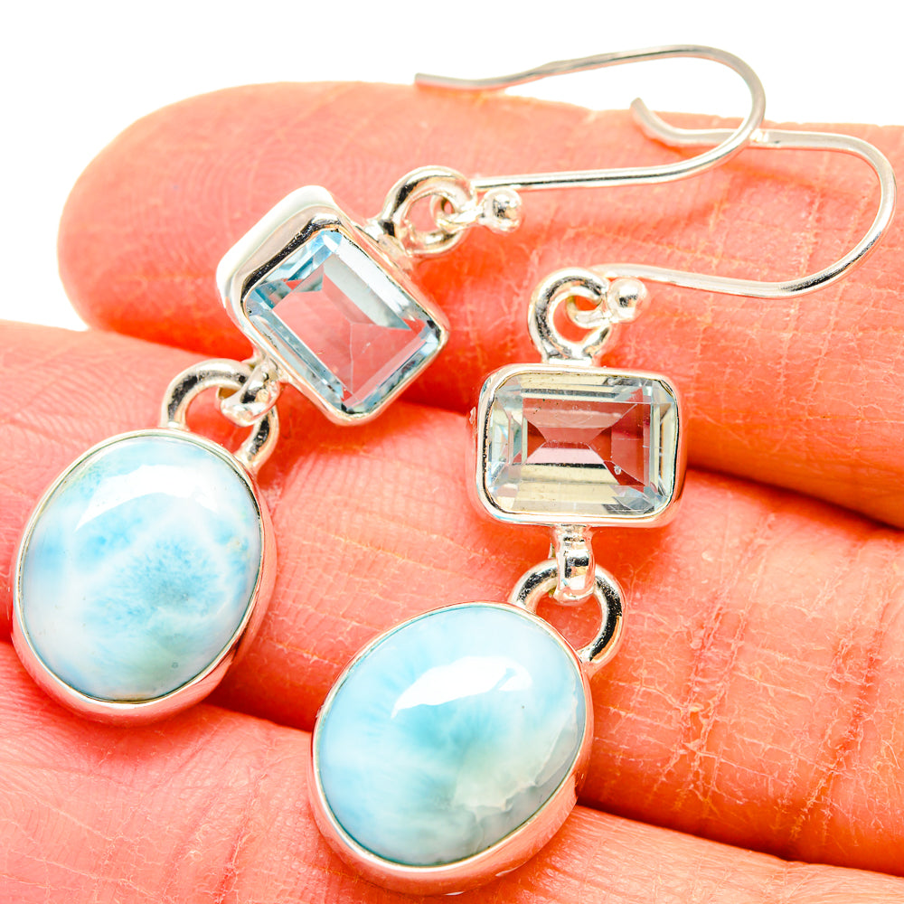 Larimar Earrings handcrafted by Anasilvercos - EARR423699