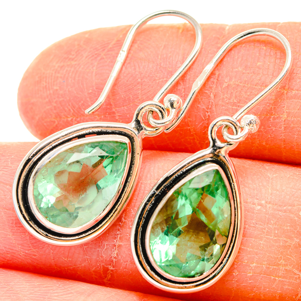 Green Fluorite Earrings handcrafted by Anasilvercos - EARR423700