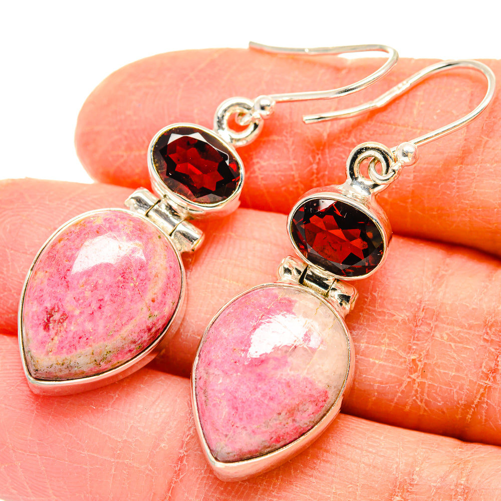 Rhodochrosite Earrings handcrafted by Anasilvercos - EARR423710