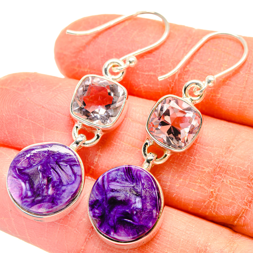 Charoite Earrings handcrafted by Anasilvercos - EARR423712