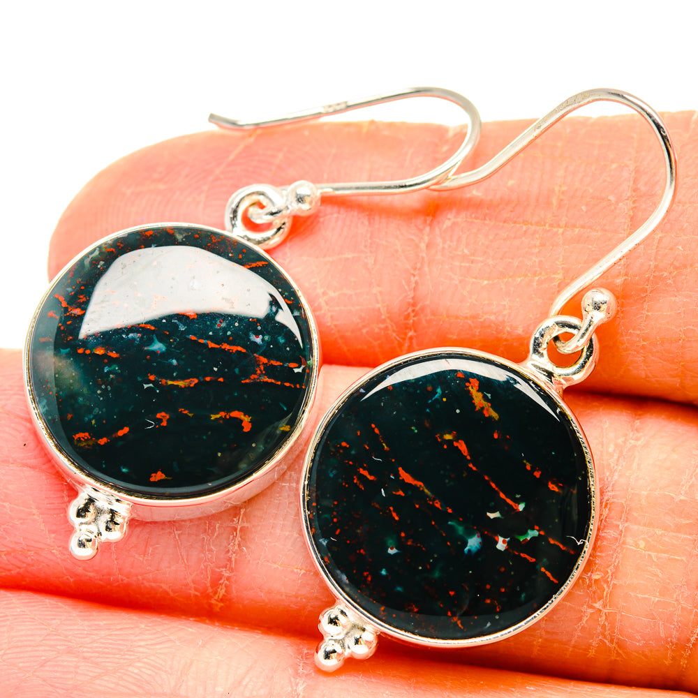 Bloodstone Earrings handcrafted by Anasilvercos - EARR423713