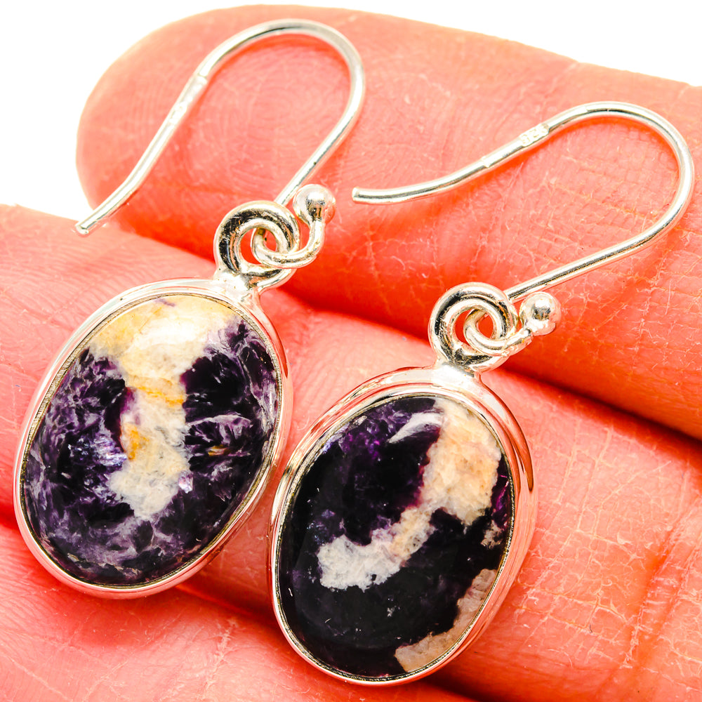 Lepidolite Earrings handcrafted by Anasilvercos - EARR423733