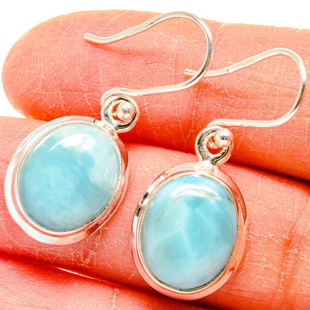 Larimar Earrings handcrafted by Anasilvercos - EARR423743