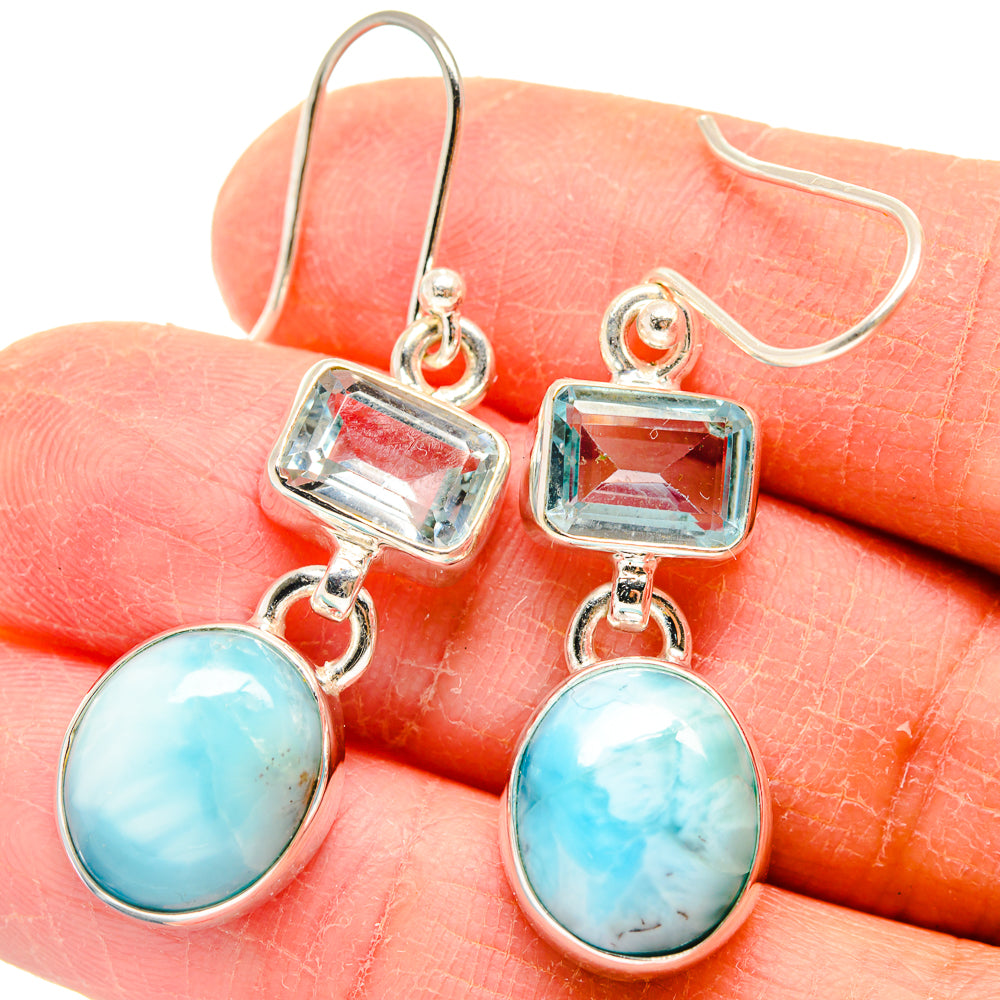 Larimar Earrings handcrafted by Anasilvercos - EARR423754
