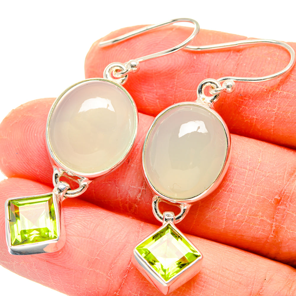Aqua Chalcedony Earrings handcrafted by Anasilvercos - EARR423757