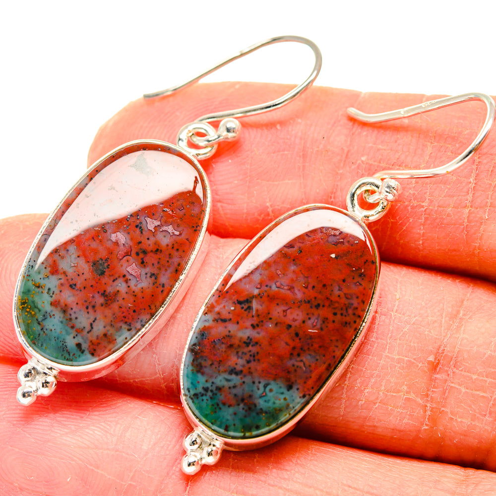 Bloodstone Earrings handcrafted by Anasilvercos - EARR423758