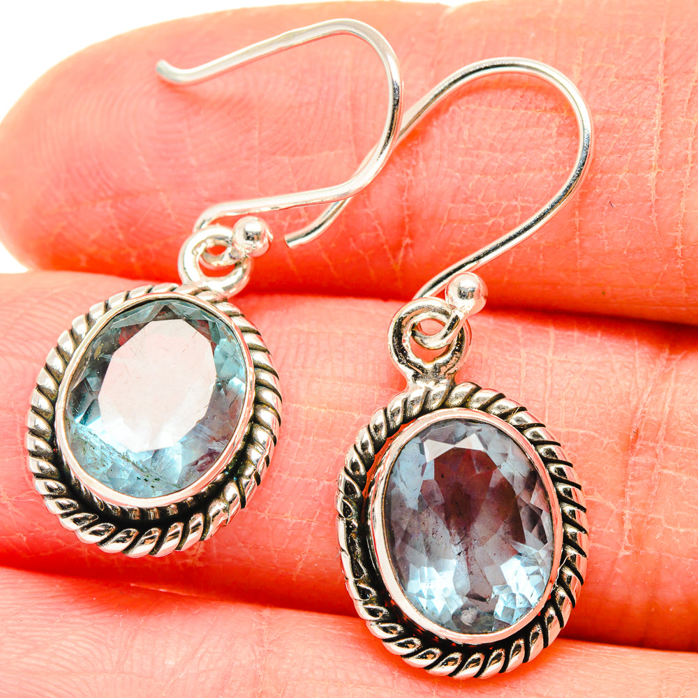 Blue Fluorite Earrings handcrafted by Anasilvercos - EARR423762