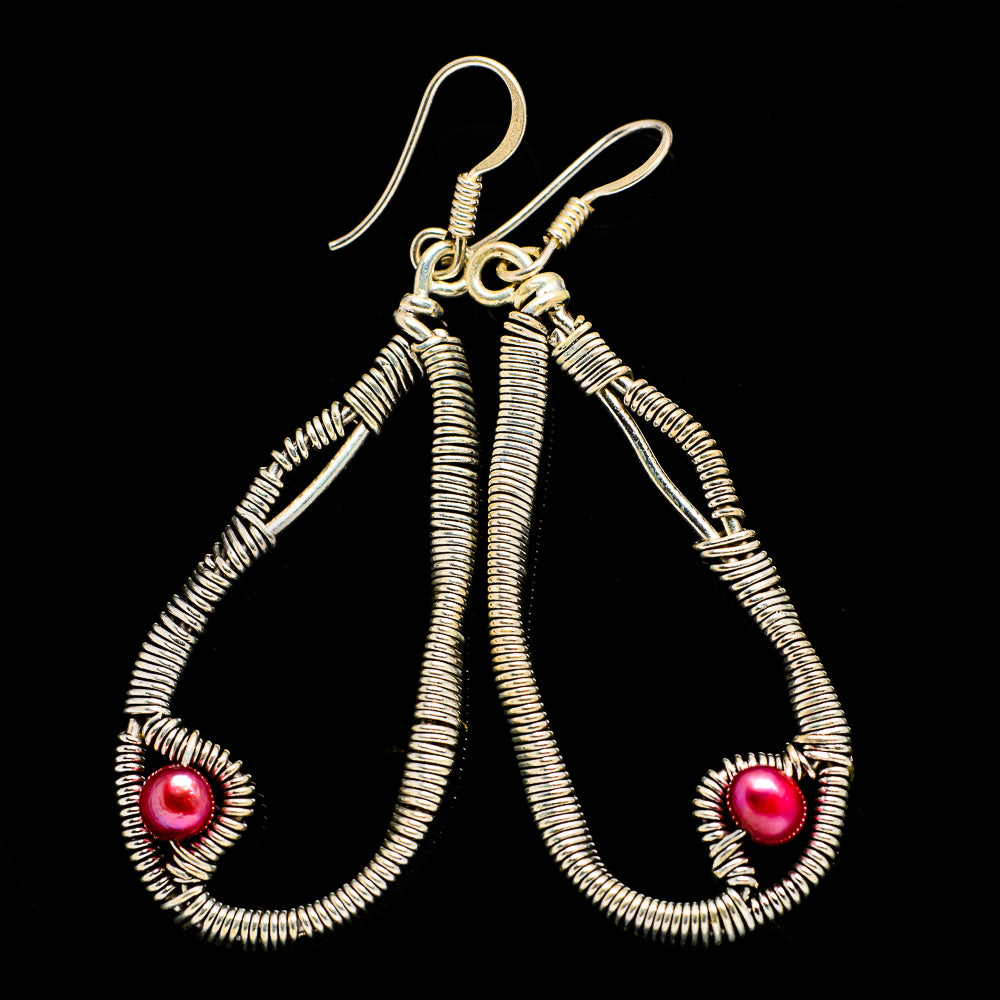 Pink Cultured Pearl Earrings handcrafted by Anasilvercos - EARR400512