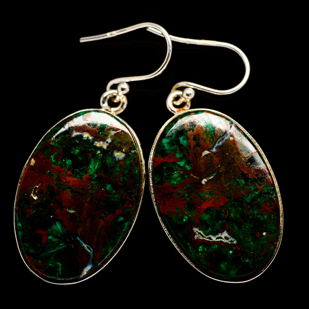 Chrysocolla Earrings handcrafted by Anasilvercos - EARR400779