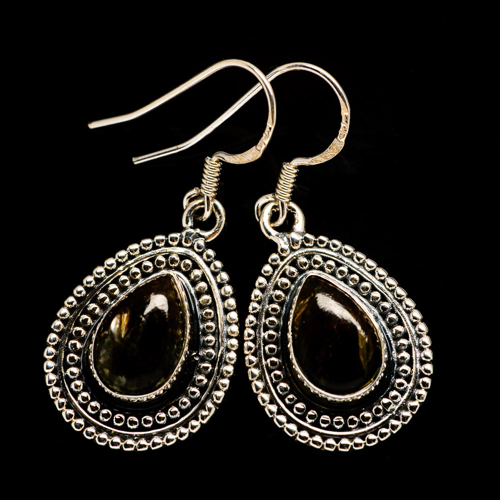 Golden Seraphinite Earrings handcrafted by Anasilvercos - EARR402460