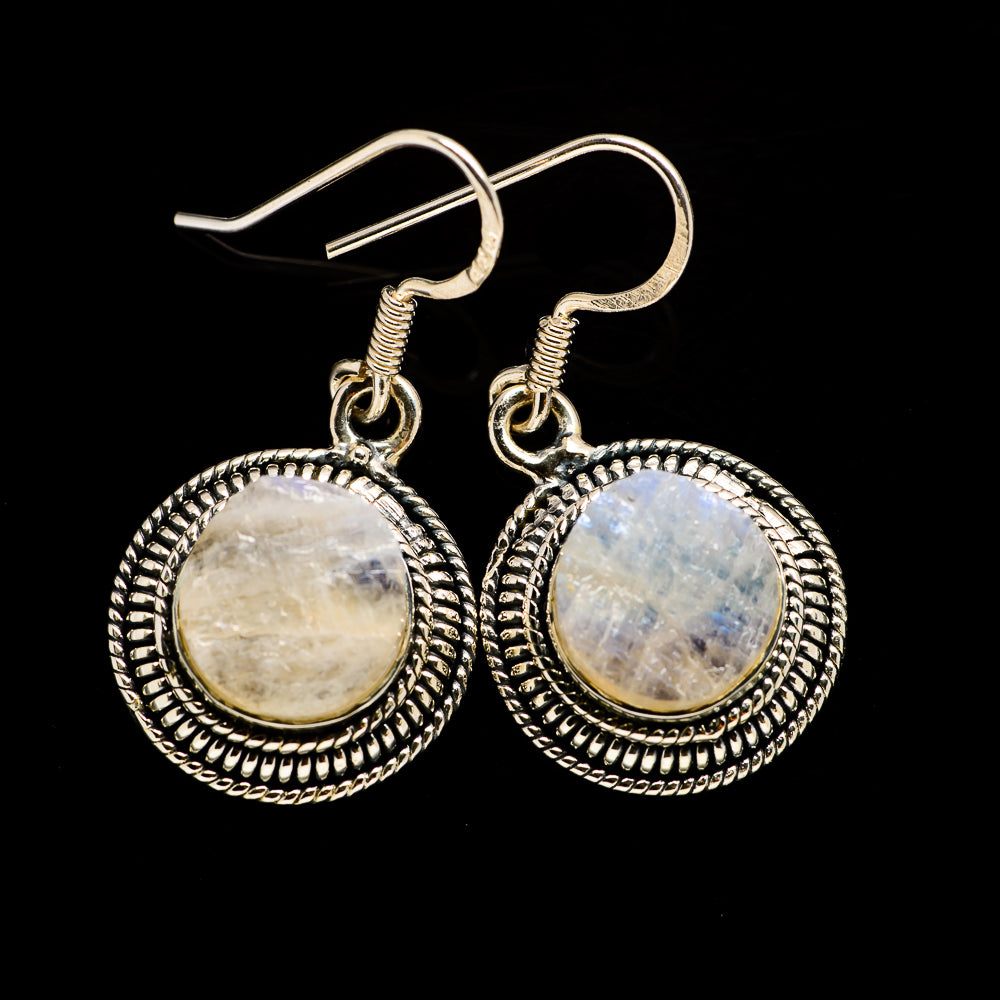 Rainbow Moonstone Earrings handcrafted by Anasilvercos - EARR402716