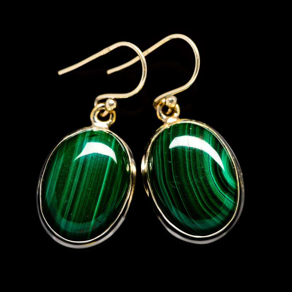 Malachite Earrings handcrafted by Anasilvercos - EARR403178