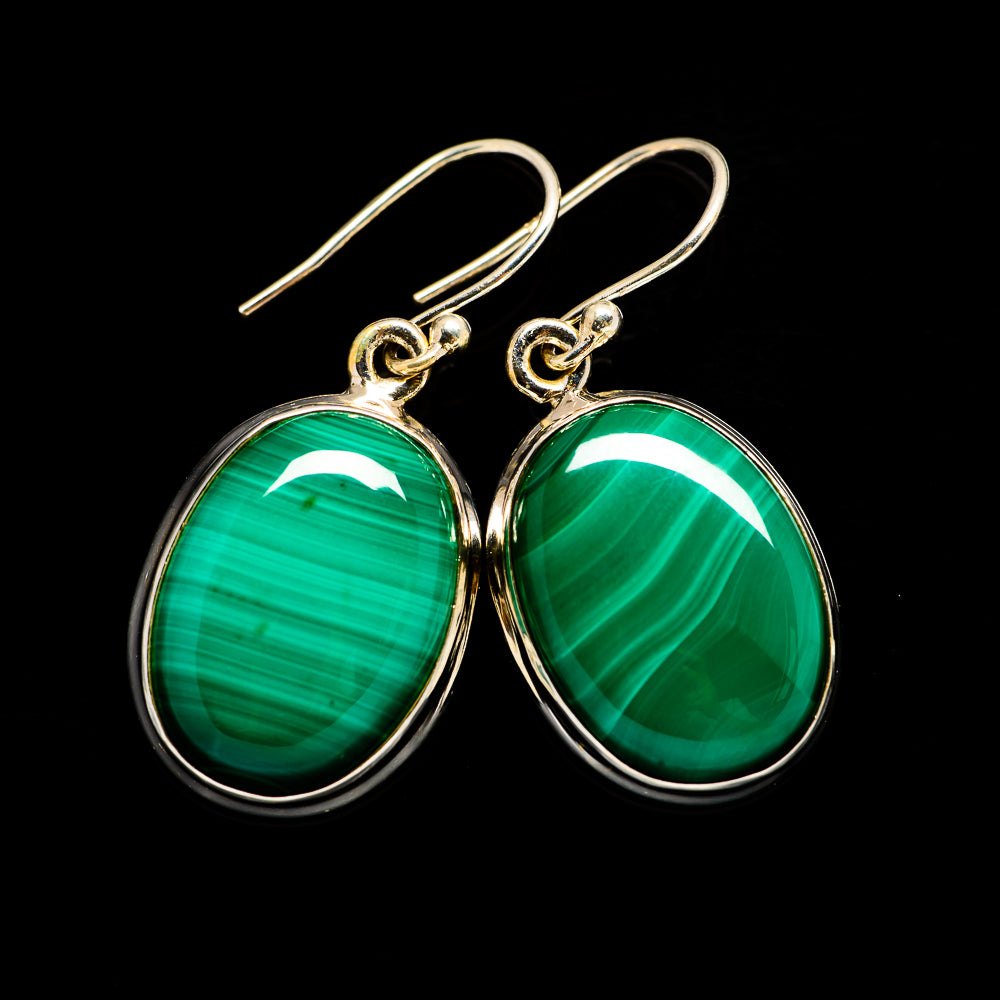 Malachite Earrings handcrafted by Anasilvercos - EARR403380