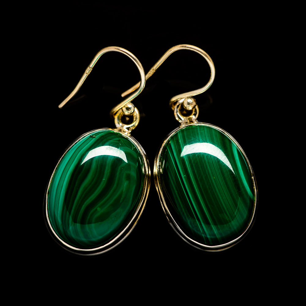 Malachite Earrings handcrafted by Anasilvercos - EARR403500