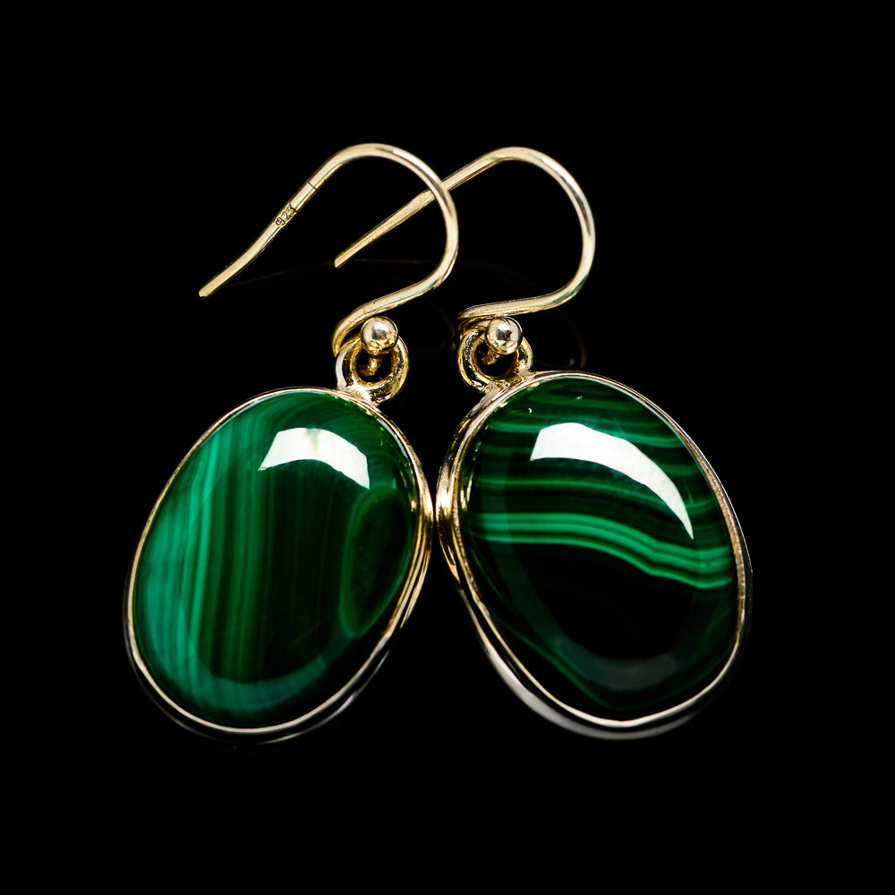 Malachite Earrings handcrafted by Anasilvercos - EARR403730