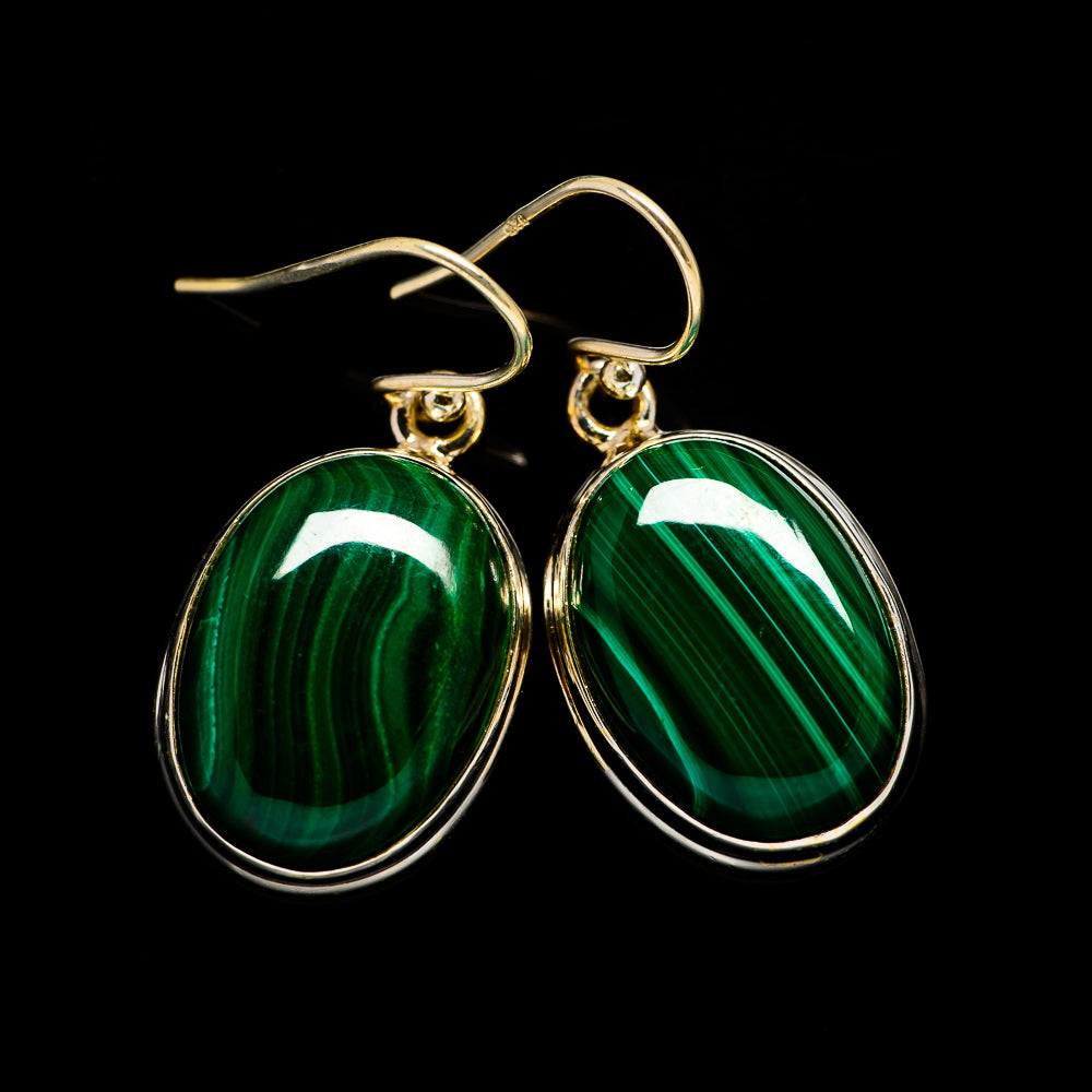 Malachite Earrings handcrafted by Anasilvercos - EARR404039
