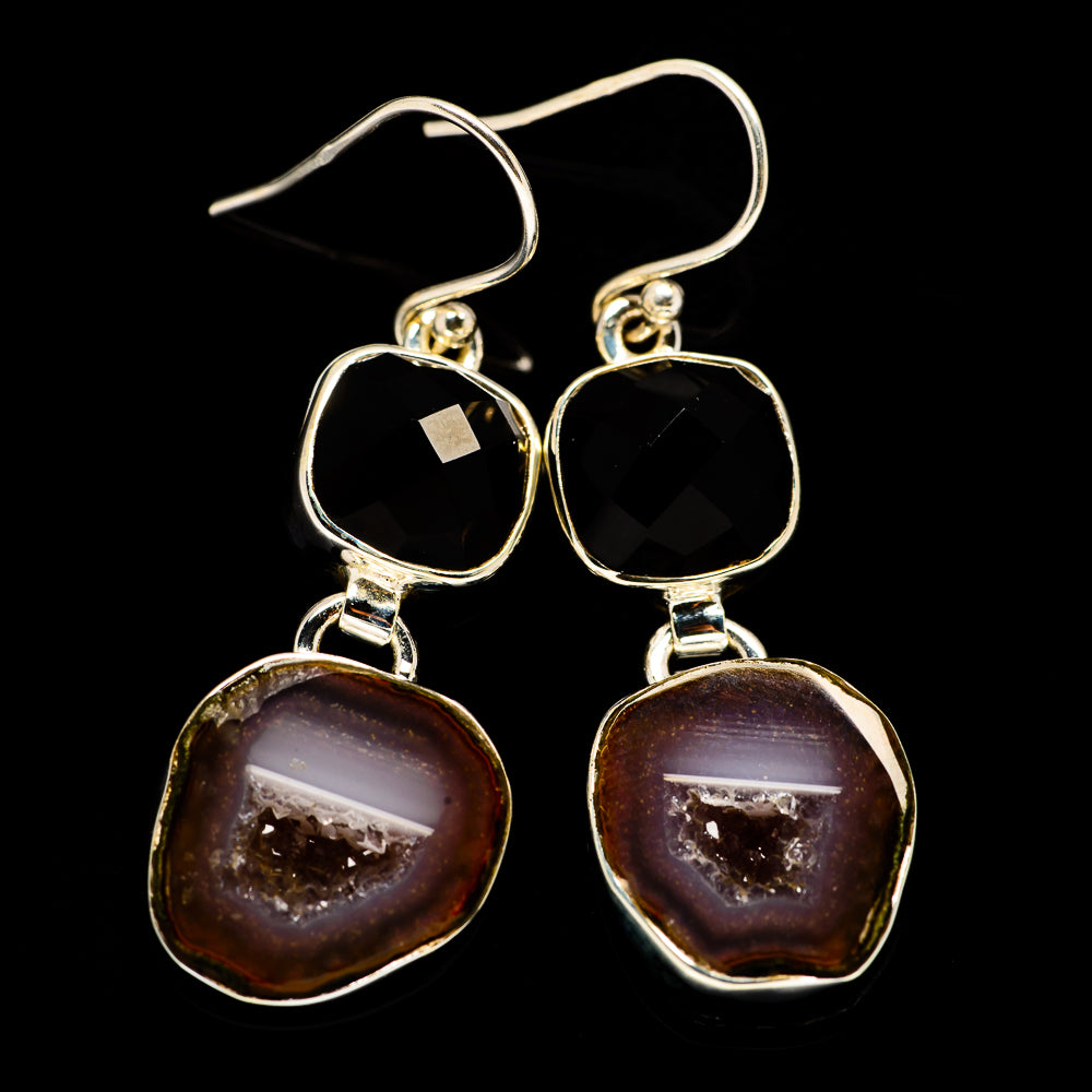 Coconut Geode Druzy Earrings handcrafted by Anasilvercos - EARR405303