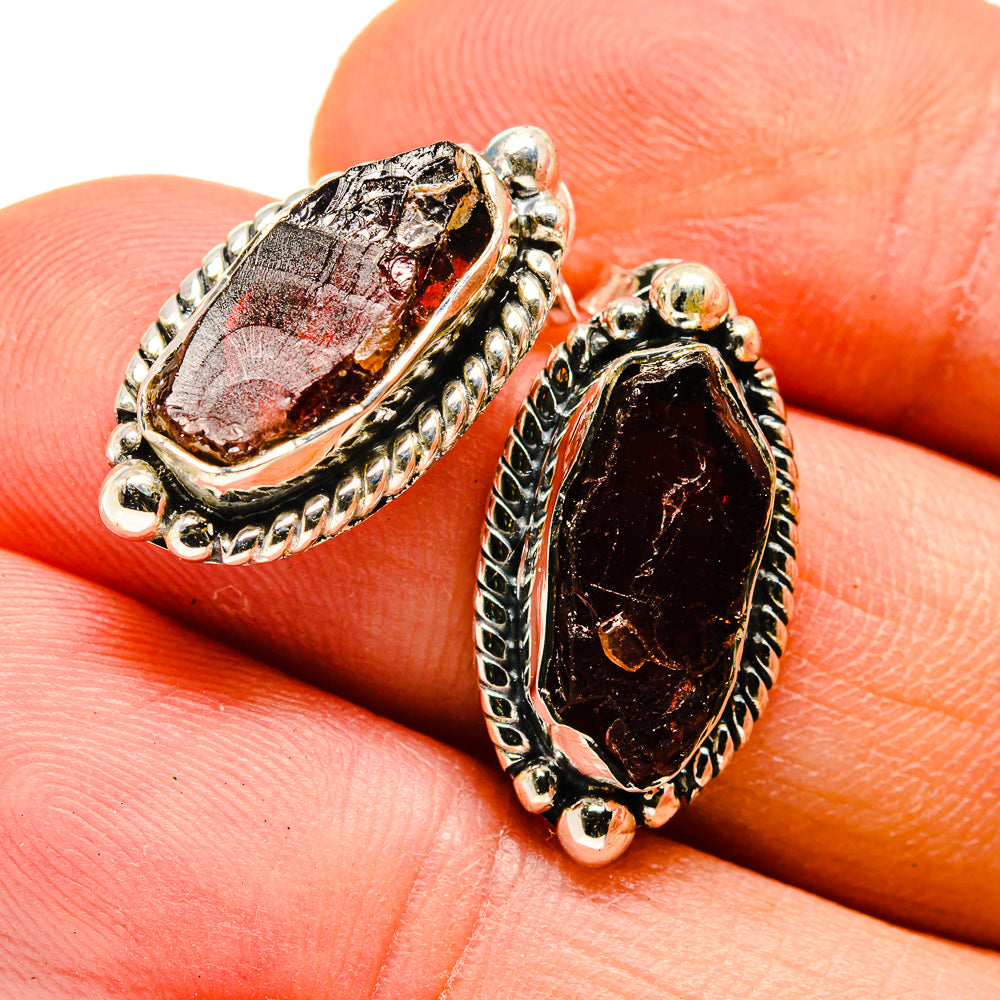 Garnet Earrings handcrafted by Anasilvercos - EARR407200