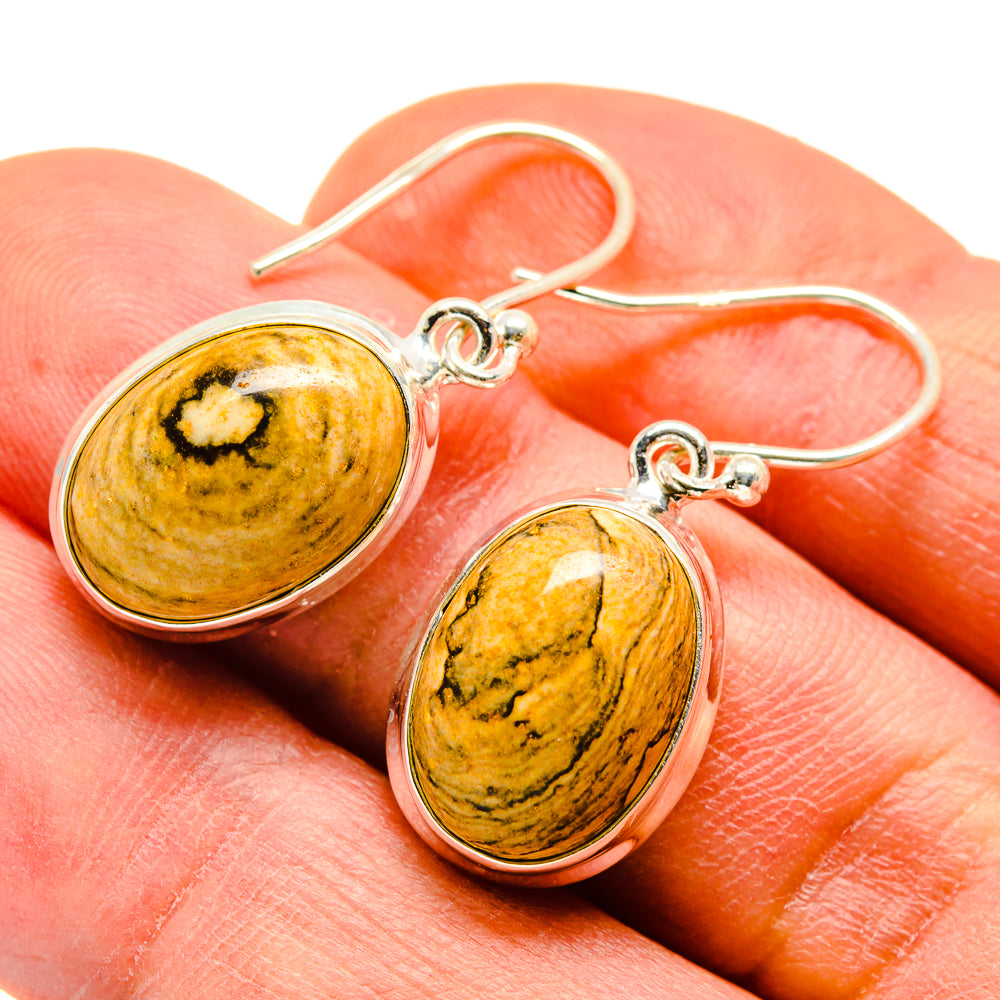 Picture Jasper Earrings handcrafted by Anasilvercos - EARR407881
