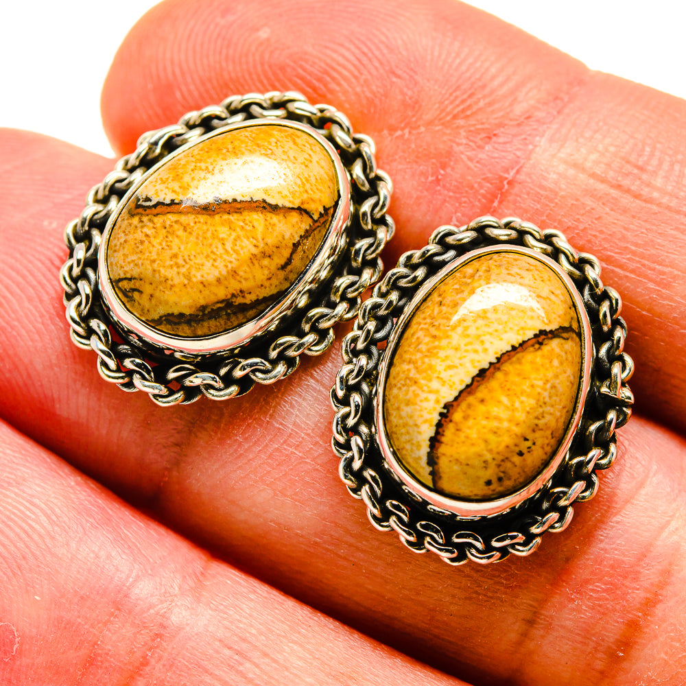 Picture Jasper Earrings handcrafted by Anasilvercos - EARR408267