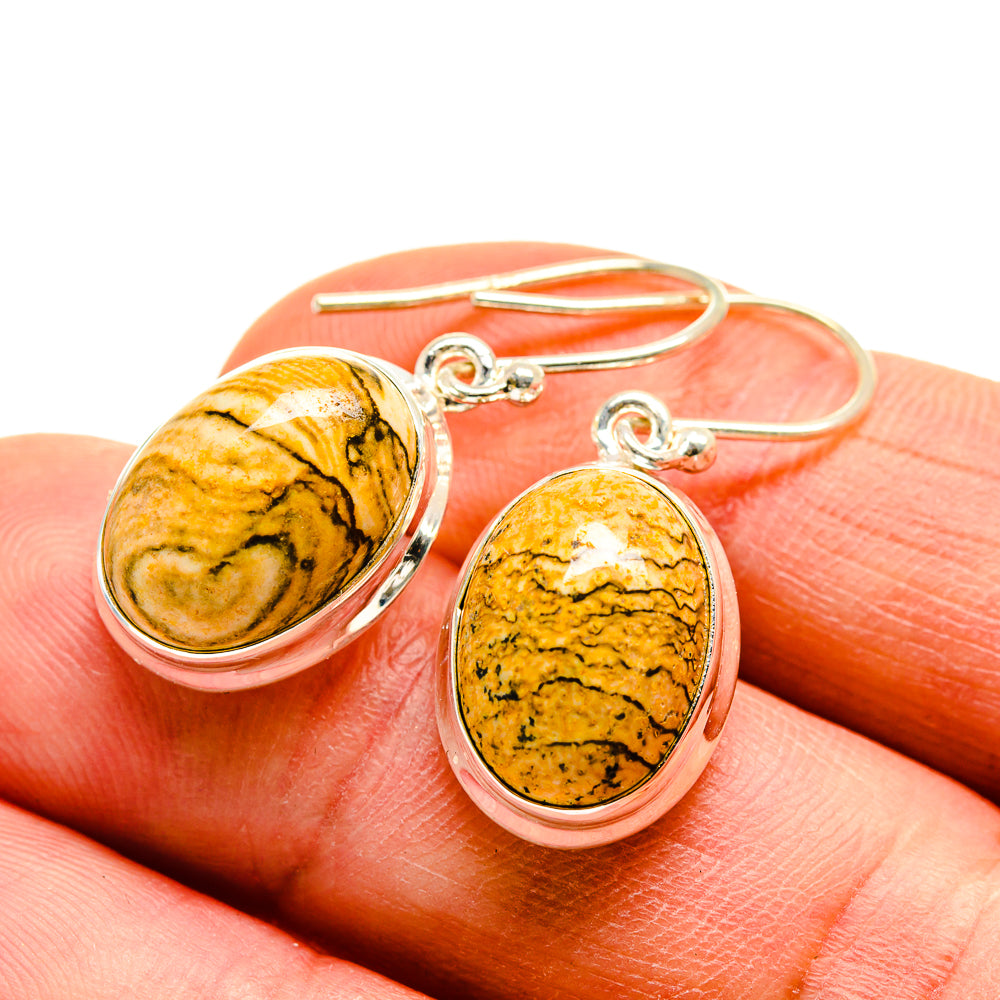 Picture Jasper Earrings handcrafted by Anasilvercos - EARR409255