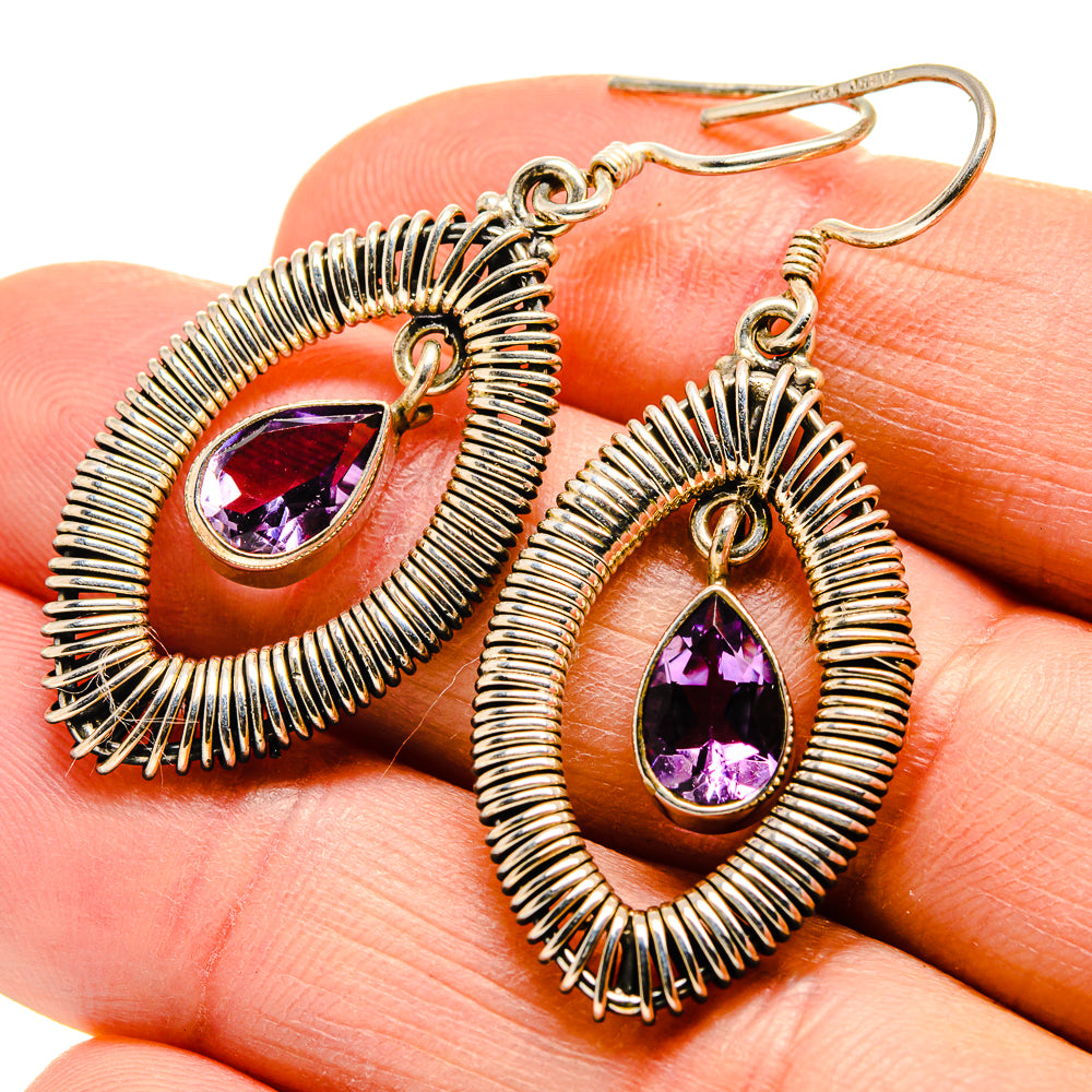 Amethyst Earrings handcrafted by Anasilvercos - EARR409315