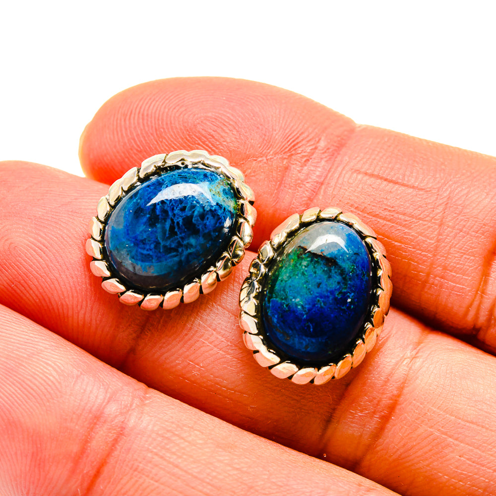 Chryscolla In Quartz Earrings handcrafted by Anasilvercos - EARR409788