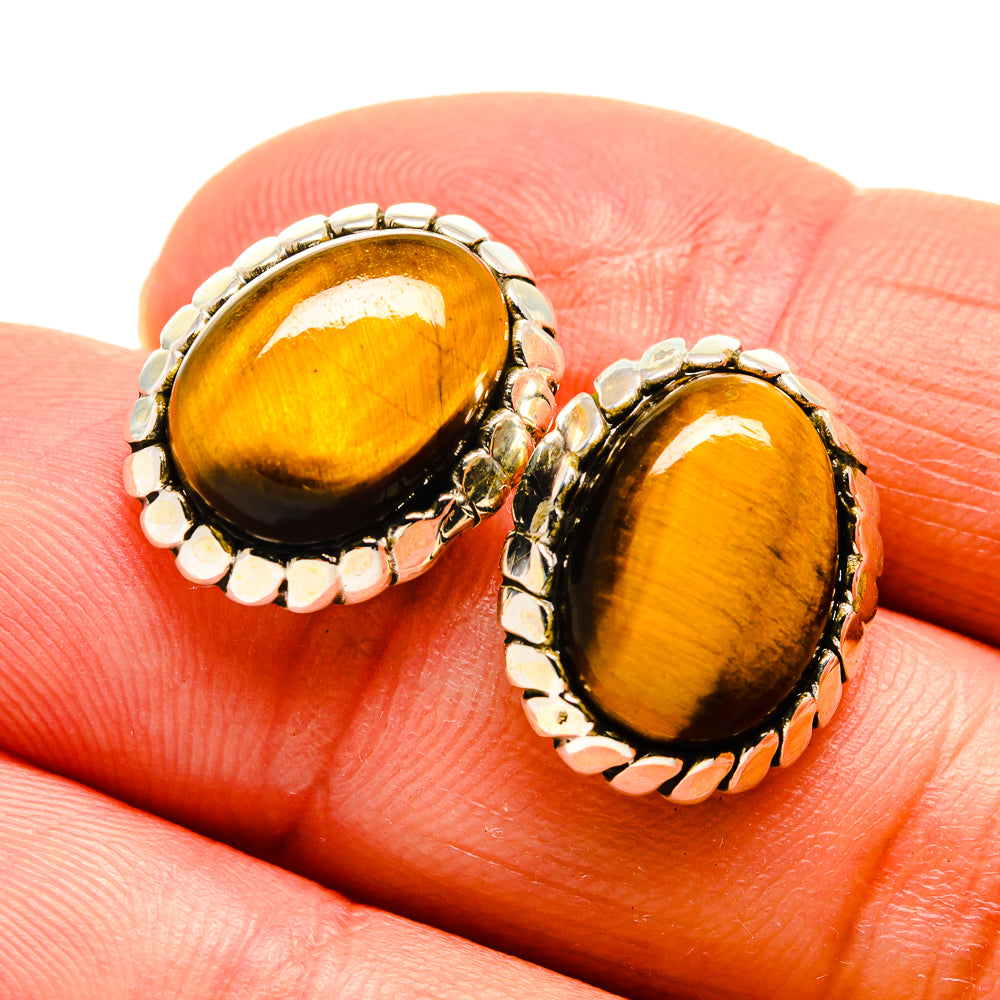 Tiger Eye Earrings handcrafted by Anasilvercos - EARR409791