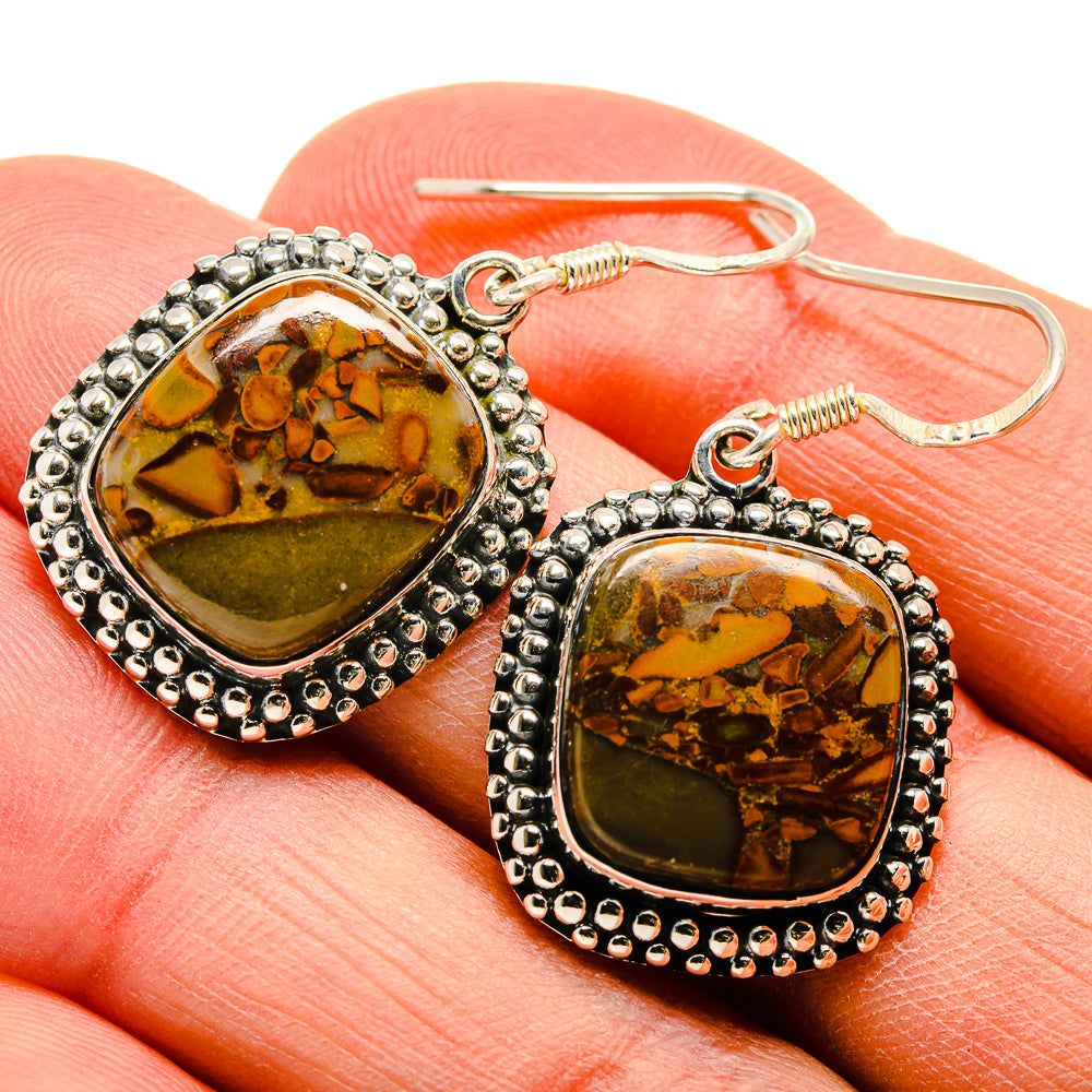 Chert Breccia Earrings handcrafted by Anasilvercos - EARR409890