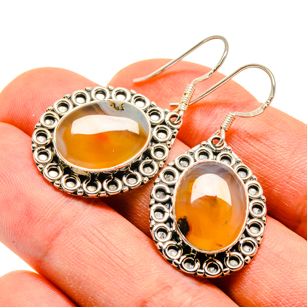 Montana Agate Earrings handcrafted by Anasilvercos - EARR410111