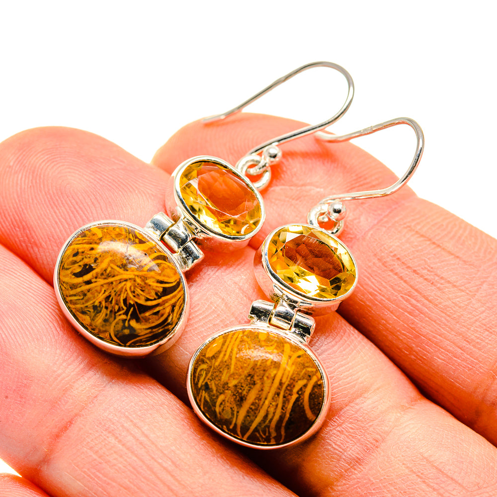 Chert Breccia Earrings handcrafted by Anasilvercos - EARR410176
