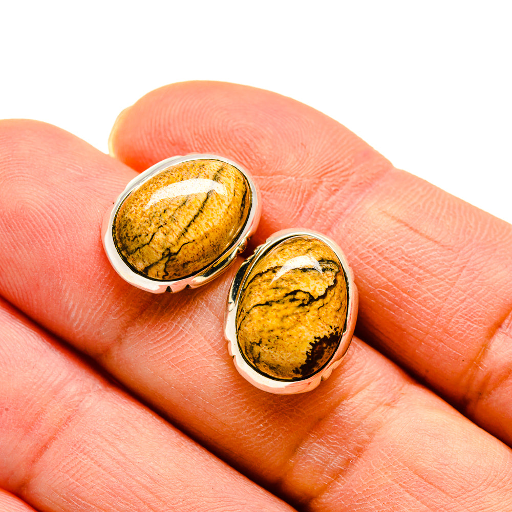 Picture Jasper Earrings handcrafted by Anasilvercos - EARR410185