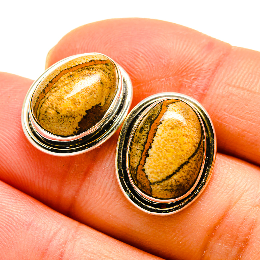Picture Jasper Earrings handcrafted by Anasilvercos - EARR410245