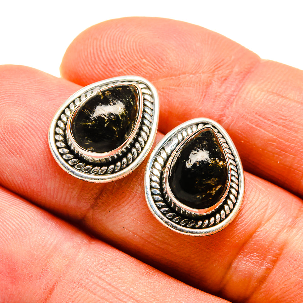 Golden Seraphinite Earrings handcrafted by Anasilvercos - EARR410343