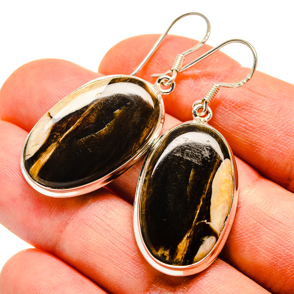 Peanut Wood Jasper Earrings handcrafted by Anasilvercos - EARR410378