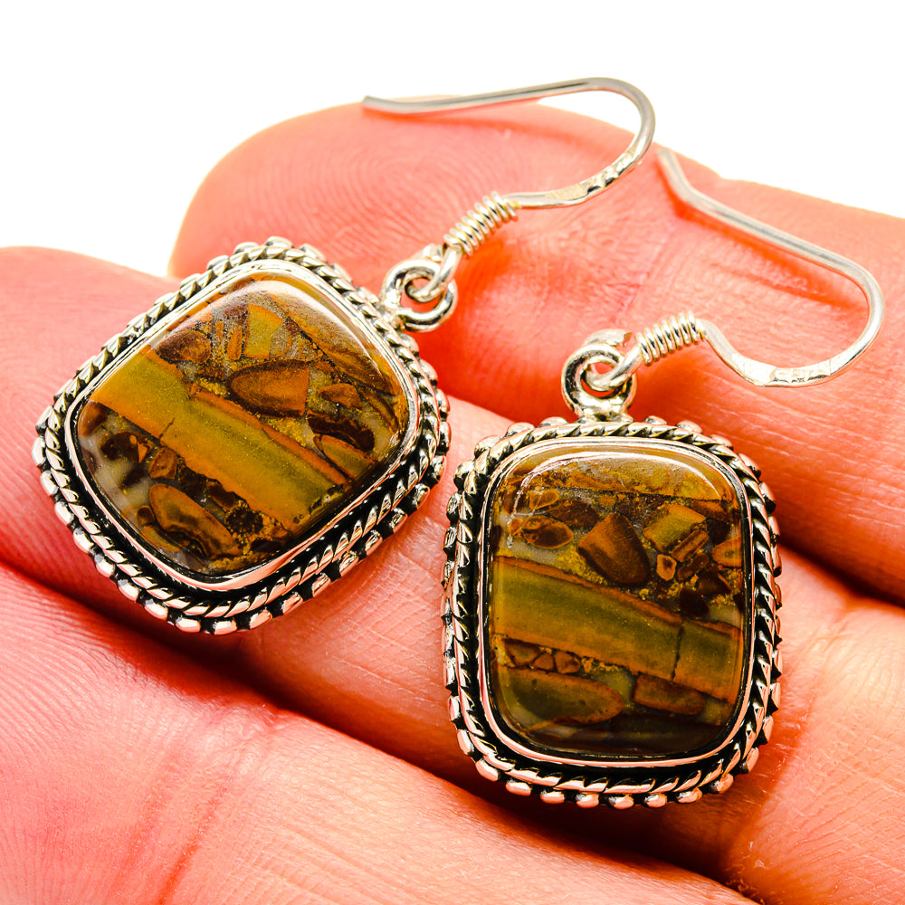 Chert Breccia Earrings handcrafted by Anasilvercos - EARR410406