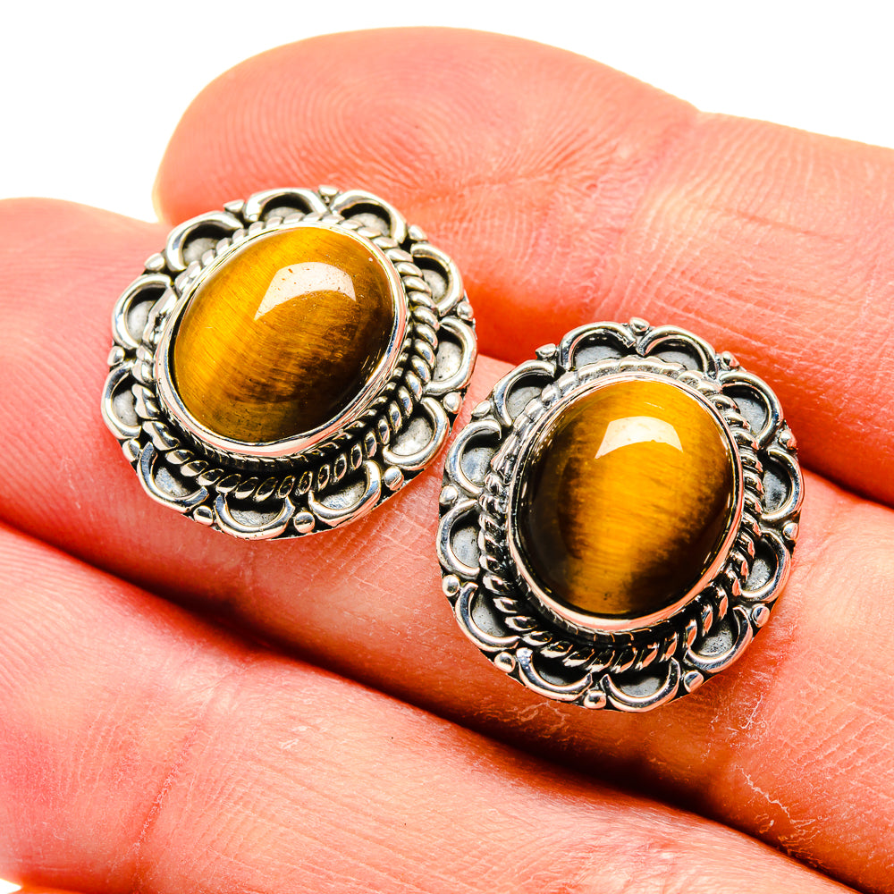 Tiger Eye Earrings handcrafted by Anasilvercos - EARR410483