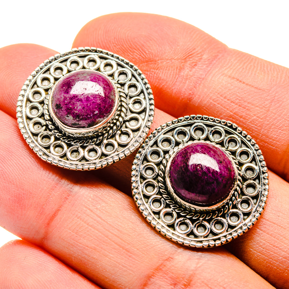 Ruby Fuchsite Earrings handcrafted by Anasilvercos - EARR410598