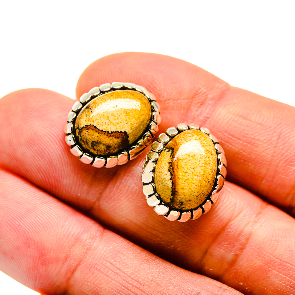 Picture Jasper Earrings handcrafted by Anasilvercos - EARR410630