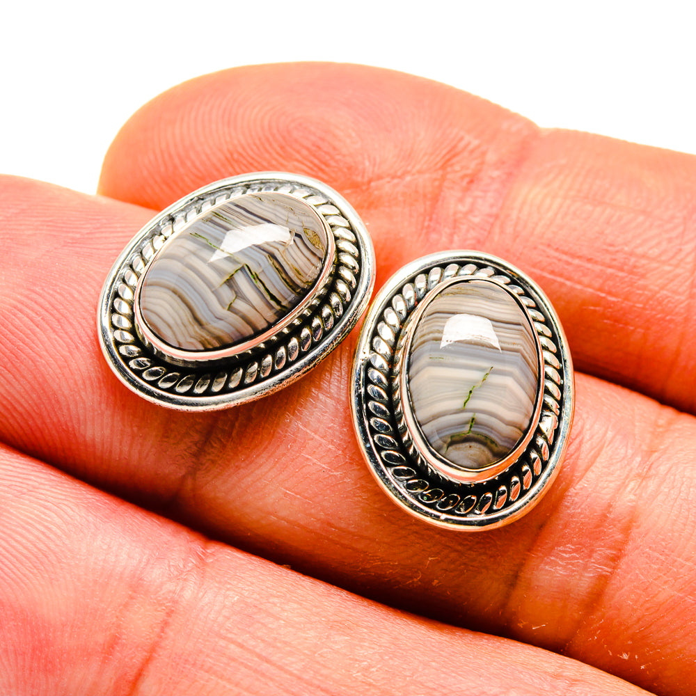 Laguna Lace Agate Earrings handcrafted by Anasilvercos - EARR410631