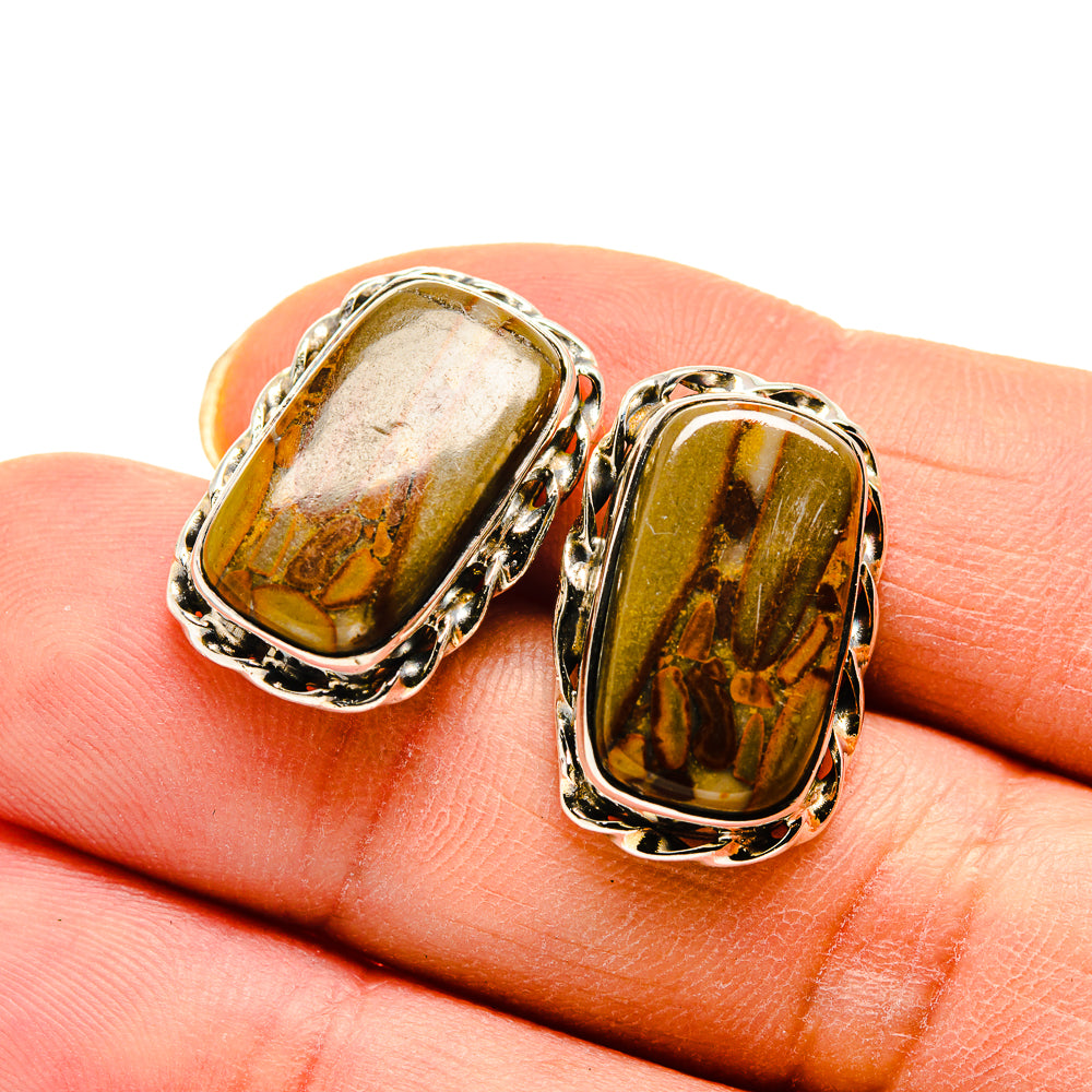 Chert Breccia Earrings handcrafted by Anasilvercos - EARR410891