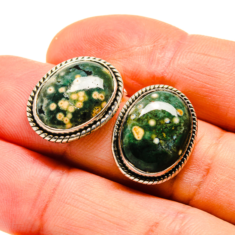 Ocean Jasper Earrings handcrafted by Anasilvercos - EARR410983